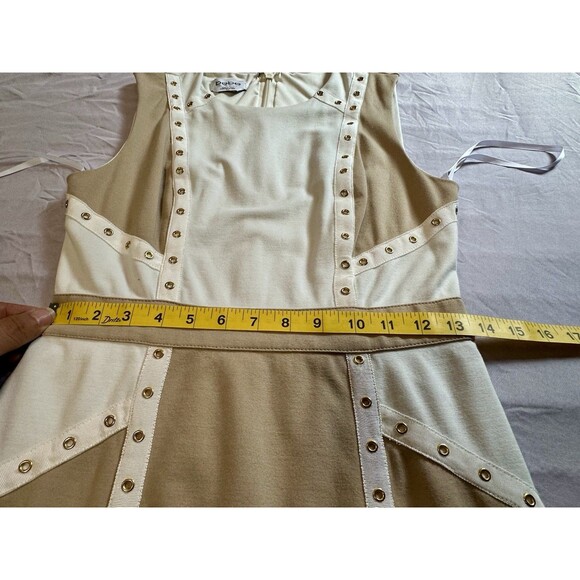 Bebe color block bandage dress in shades of beige and cream, size M - Picture 3 of 13